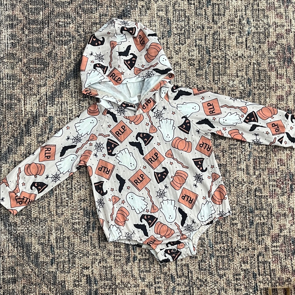 Halloween Themed Baby Bodysuit with Hood
